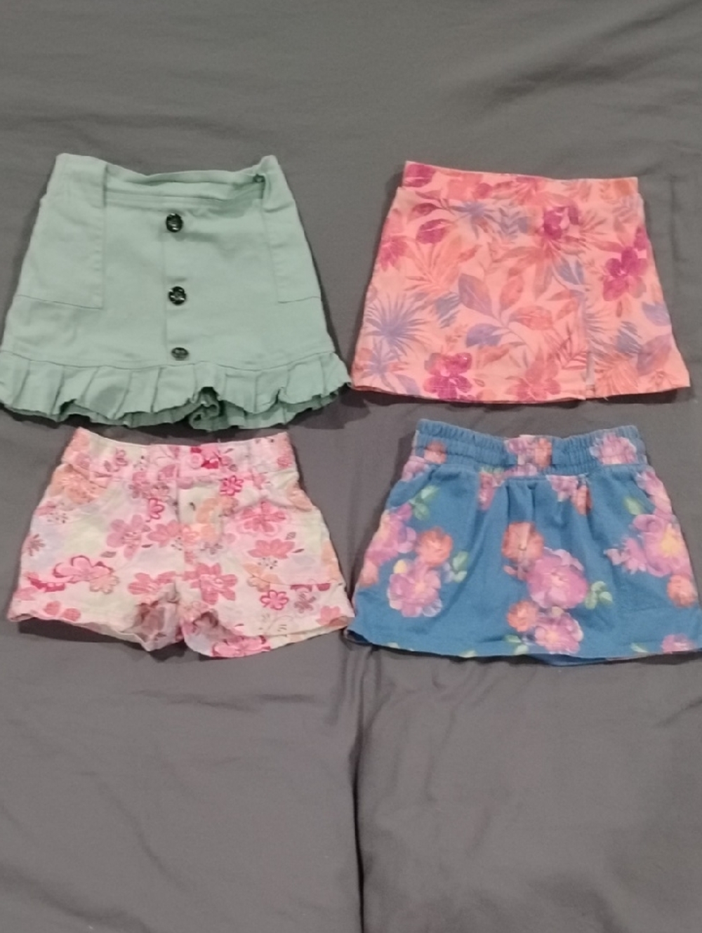 Circo Floral & Ruffle Skorts and Shorts Set - Pink, Blue, Green